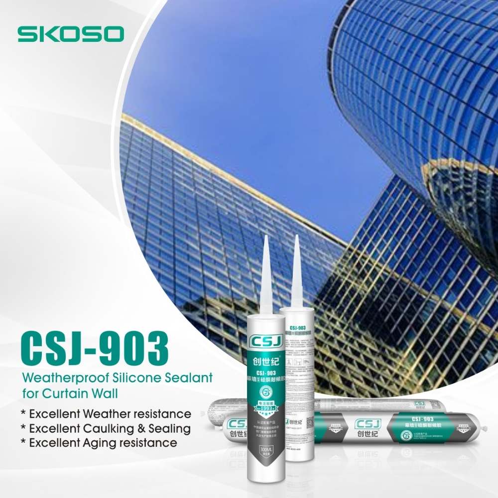 CSJ-903 Sellador de silicona resistente a la intemperie para muro cortina