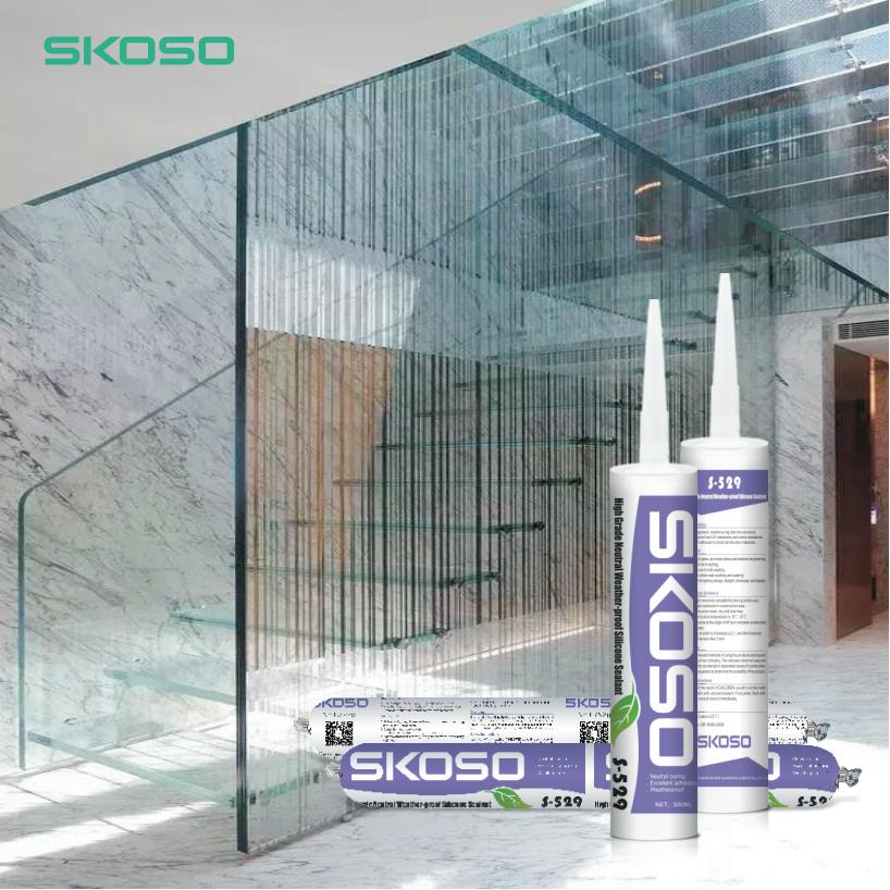 S-529 Sellador de silicona neutral resistente a la intemperie de alto grado